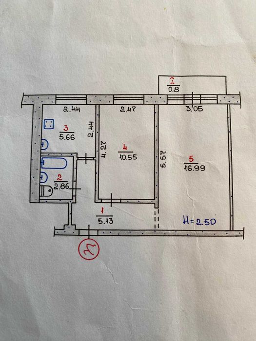 Квартира на вул. Олександра Васякіна в Кривому Розі, ID 385287, фото №16