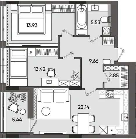 Купити квартиру за адресою ЖК Orlan Residents на Findly.com.ua Квартира на ЖК Orlan Residents, ID 385434, фото №1