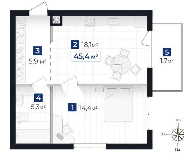 Квартира на ЖК «Містечко Південне» в Івано-Франківську, ID 386081, фото №7