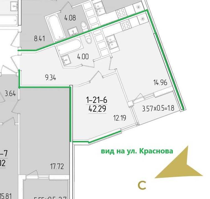 Квартира на вул. Краснова, 1Д в Одесі, ID 394487, фото №16