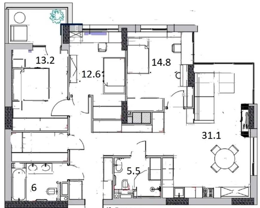 Квартира на вул. Маккейна, 7 в Києві, ID 400630, фото №20