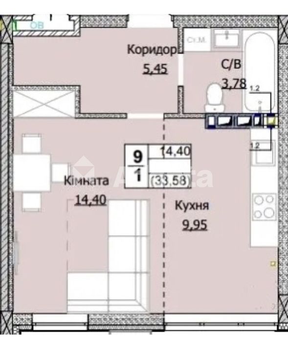 Квартира на вул. Свято-Покровська, 73г в Києві, ID 416089, фото №15