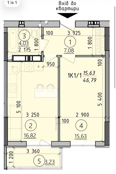Квартира на вул. Кургузова, 1Б в Києві, ID 400447, фото №3
