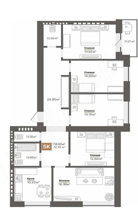 Квартира на Санаторна, 20 в Києві, ID 400814, фото №6