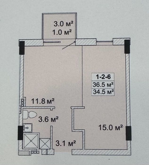 Квартира на вул. Бочарова в Одесі, ID 400623, фото №3