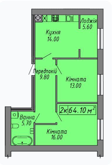 Квартира на ЖК Скандинавія в Івано-Франківську, ID 400871, фото №2