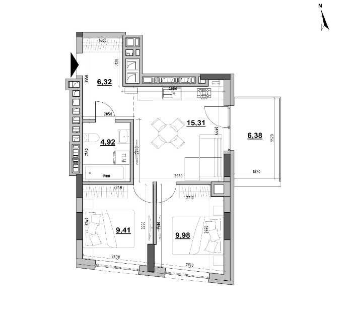 Квартира на вул. Рудненська в Львові, ID 401263, фото №3