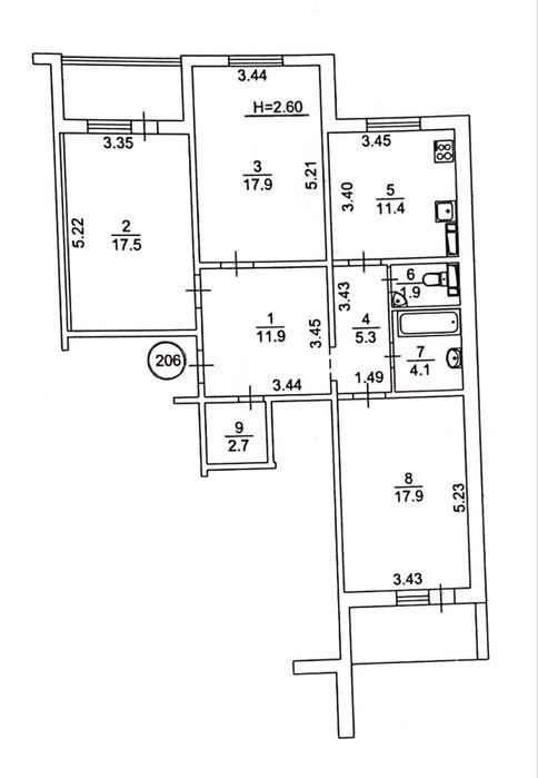 Квартира на вул. Здолбунівська, 13 в Києві, ID 401658, фото №19