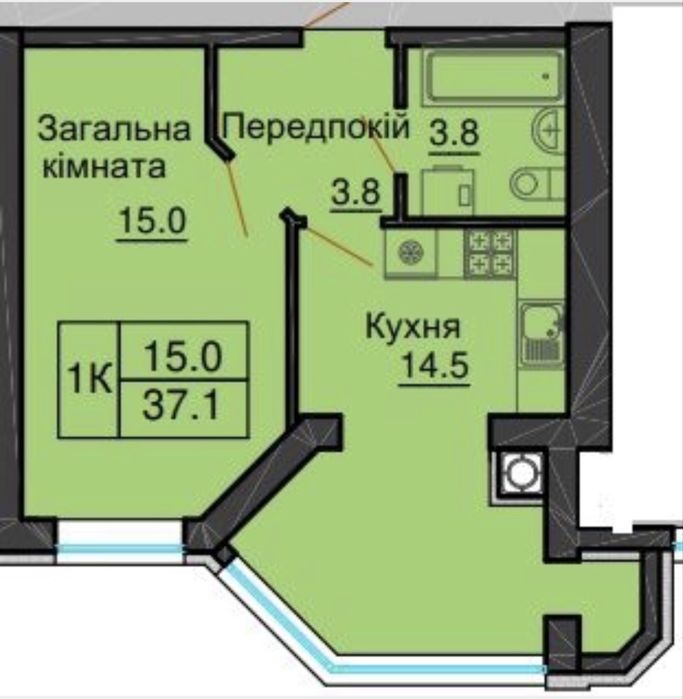 Квартира на ЖК «Софія Нова» в Києві, ID 402339, фото №11