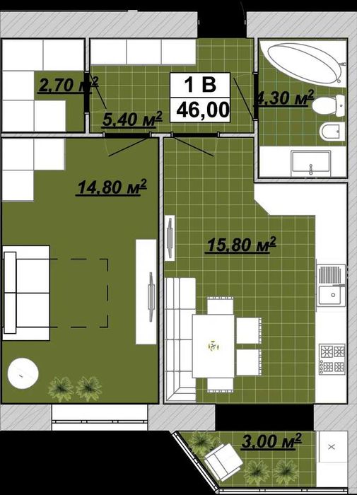 Квартира на ЖК Княгинин, ID 403317, фото №1