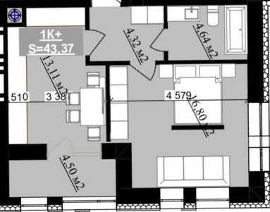 Квартира на ЖК Millennium, ID 406070, фото №1