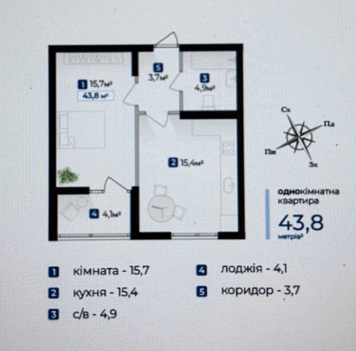 Квартира на вул. Хоткевича в Івано-Франківську, ID 407066, фото №2