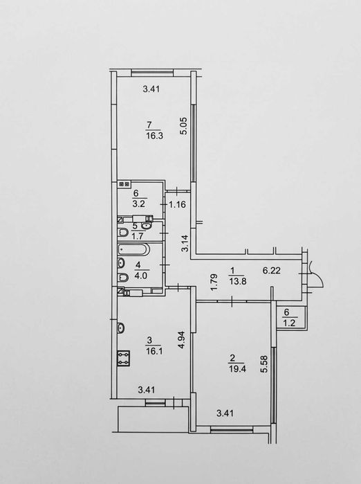 Квартира на просп. Науки, 30 в Києві, ID 408922, фото №18