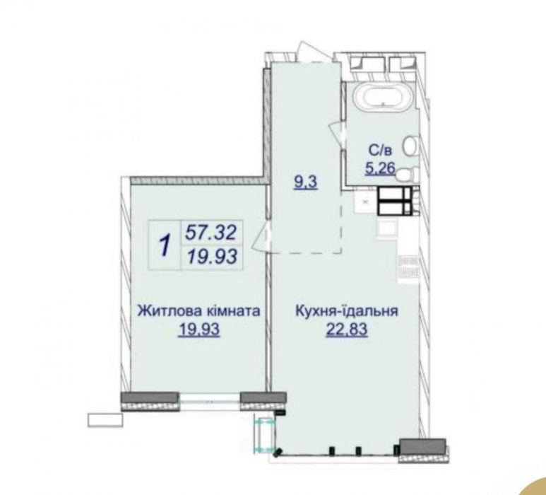 Квартира на вул. Верхогляда, 26 в Києві, ID 409549, фото №2
