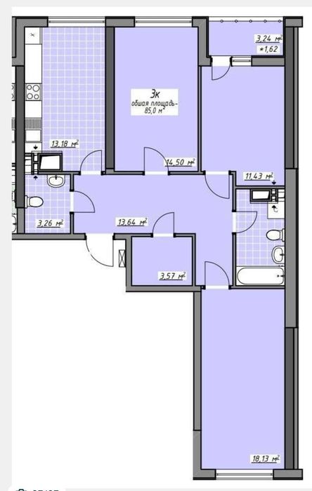 Квартира на вул. Академіка Глушка, ID 410941, фото №1