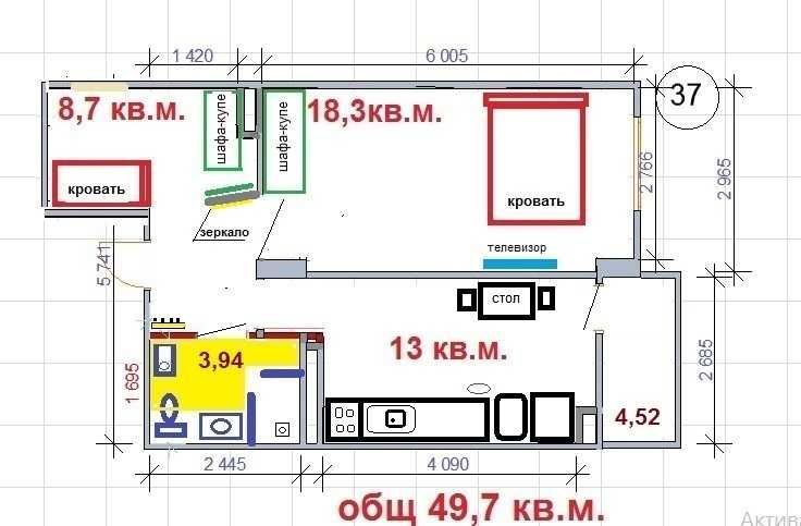 Квартира на вул. Волошкова, 18/1, ID 411608, фото №1