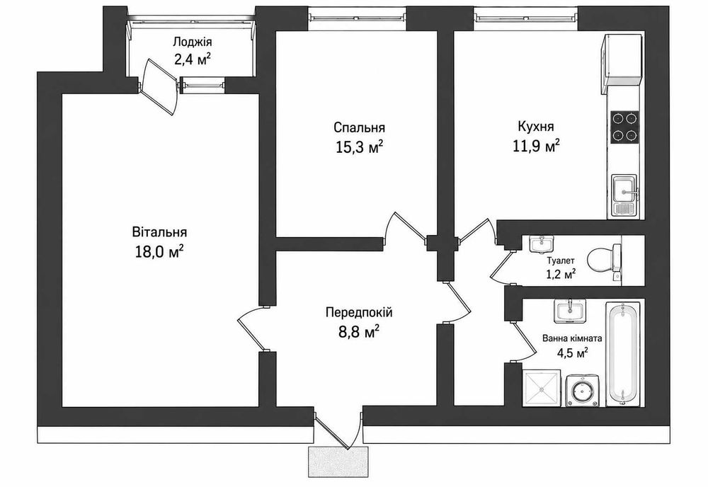 Квартира на вул. Вишняківська, 13Б в Києві, ID 412004, фото №13