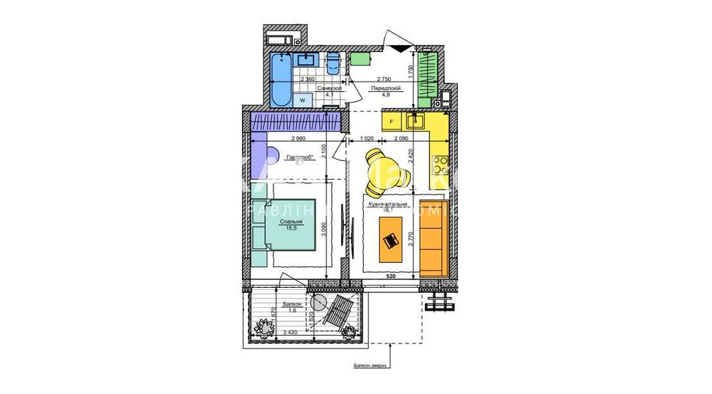 Квартира на вул. Братів Шеметів, 8 в Києві, ID 412623, фото №2