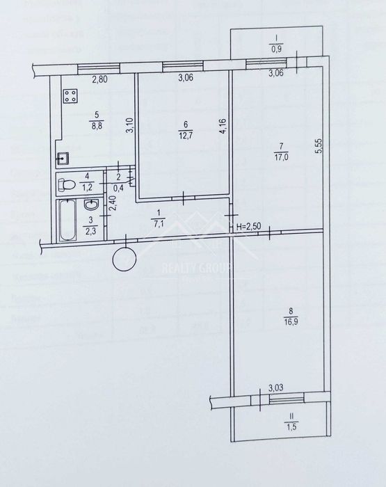 Квартира на 5-й Зарічний в Кривому Розі, ID 423633, фото №14
