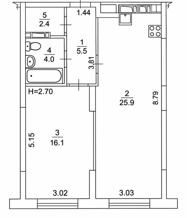 Квартира на вул. Романа Мстиславича, 22А, ID 435015, фото №1