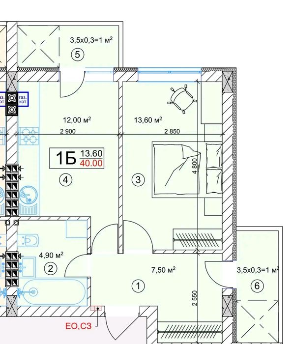 Квартира — Бориспіль, Київська область в Києві, ID 475464, фото №4