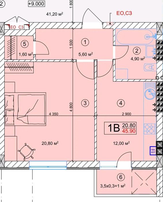 Квартира — Бориспіль, Київська область в Києві, ID 475464, фото №9