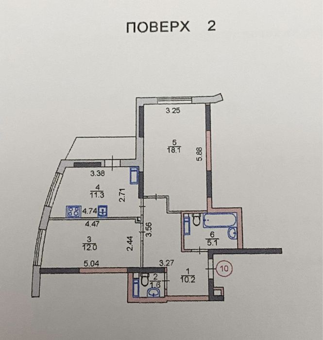 Квартира на вул. Миколи Кибальчича, 2 в Києві, ID 481899, фото №3