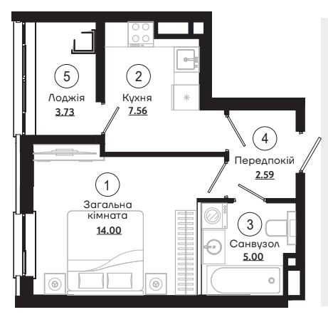 Квартира на вул. Сахарова в Одесі, ID 487937, фото №4