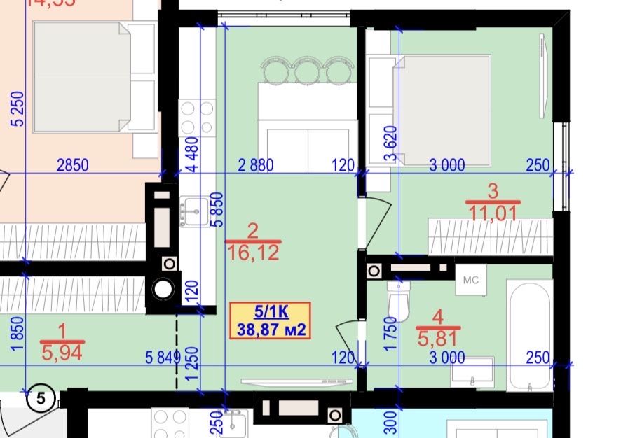 Квартира на ЖК Central Park в Івано-Франківську, ID 488148, фото №2