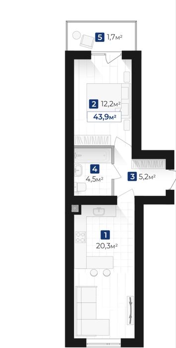 Квартира на ЖК Містечко Південне в Івано-Франківську, ID 488457, фото №4