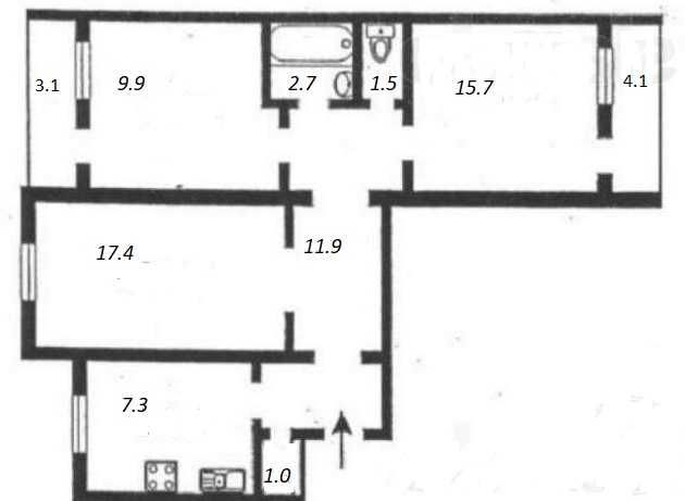 Квартира на вул. Левка Лук'яненка, 11 в Києві, ID 492347, фото №16