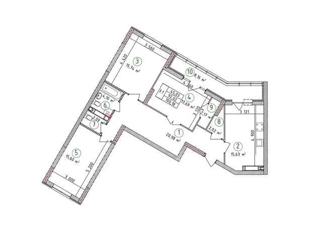 Квартира на вул. Новопольова, 2 в Києві, ID 184474, фото №3