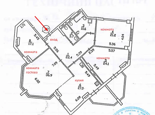 Квартира на вул. Раїси Окіпної, 4 в Києві, ID 192111, фото №9