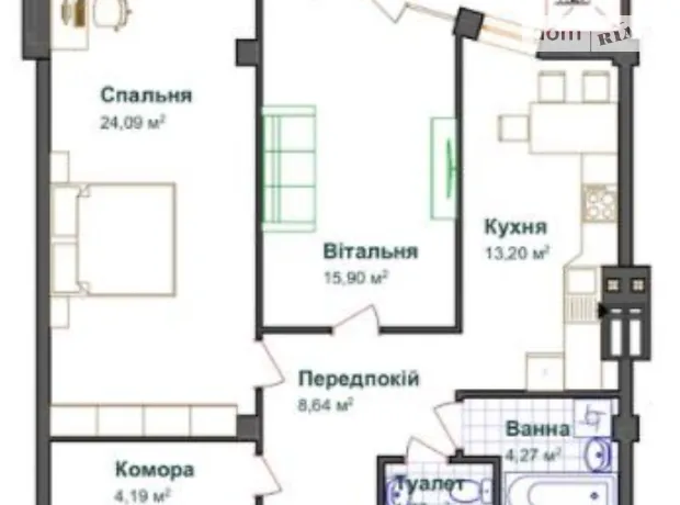 Квартира на вул. Генерала Мирона Тарнавського, 7 в Тернополі, ID 325954, фото №9