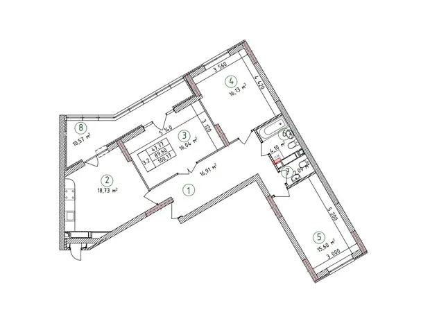 Квартира на вул. Новопольова, 2 в Києві, ID 186288, фото №3