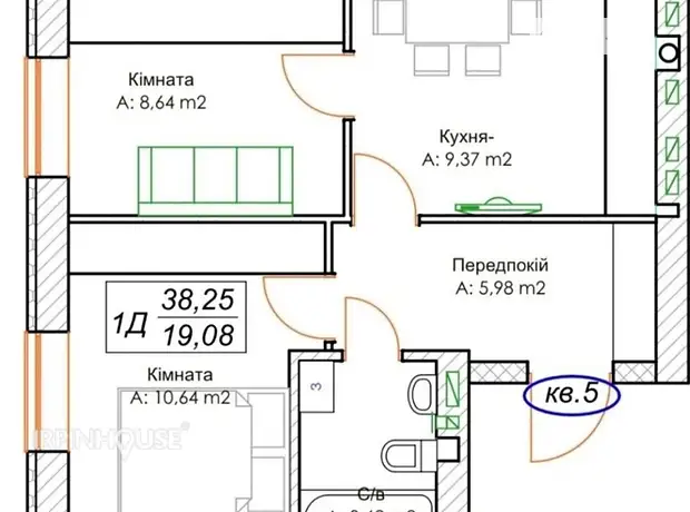 Квартира на вул. Миколи Сингаївського в Києві, ID 241299, фото №6