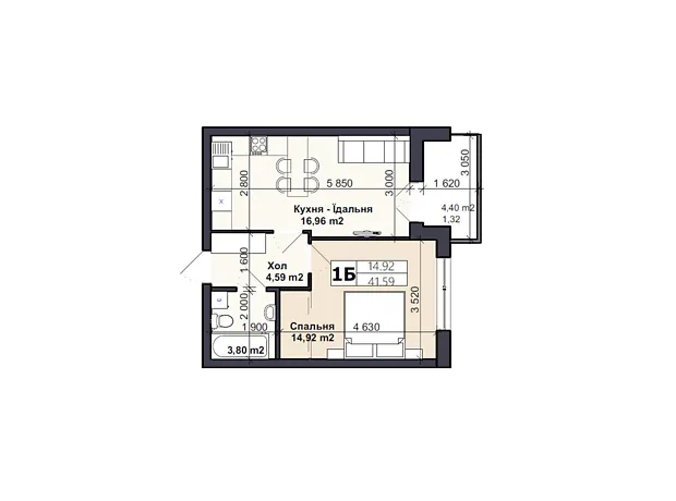 Квартира на вул. Ярослава Мудрого, 58 в Києві, ID 223907, фото №1