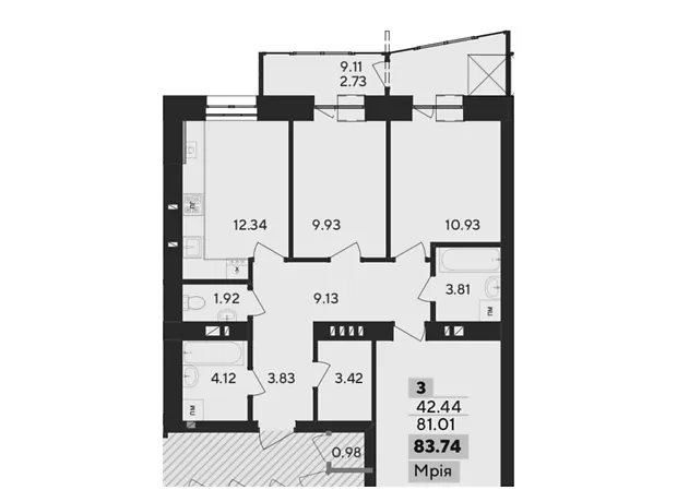 Квартира на пров. Панаса Мирного 9/1 в Хмельницький, ID 244689, фото №1
