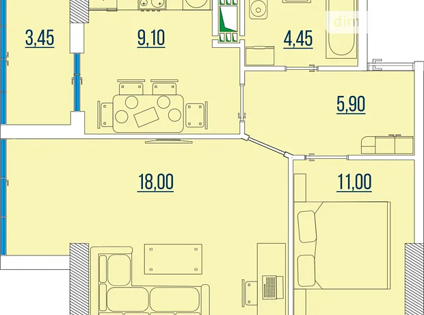 Квартира на вул. Бугаївська, 44 в Одесі, ID 179238, фото №9