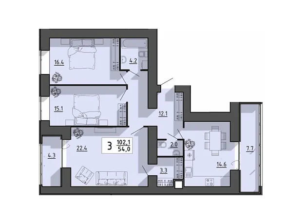 Квартира на вул. Генерала Мирона Тарнавського в Тернополі, ID 238278, фото №11