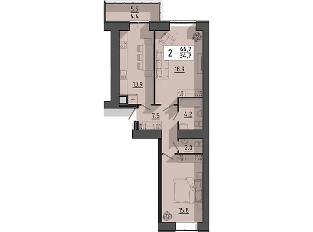 Квартира на вул. Генерала Мирона Тарнавського в Тернополі, ID 229948, фото №2