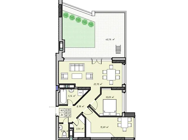Квартира на вул. Степана Бандери, 12Б в Рівному, ID 168344, фото №2