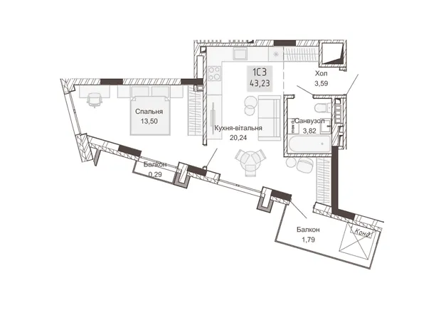 Квартира на вул. Вишиванка, 2 в Рівне, ID 162145, фото №2