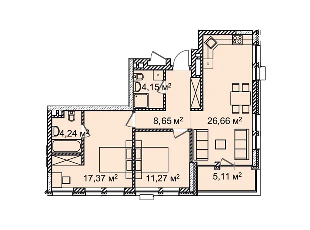 Квартира на вул. Велика Васильківська, 102У в Київ, ID 163171, фото №2
