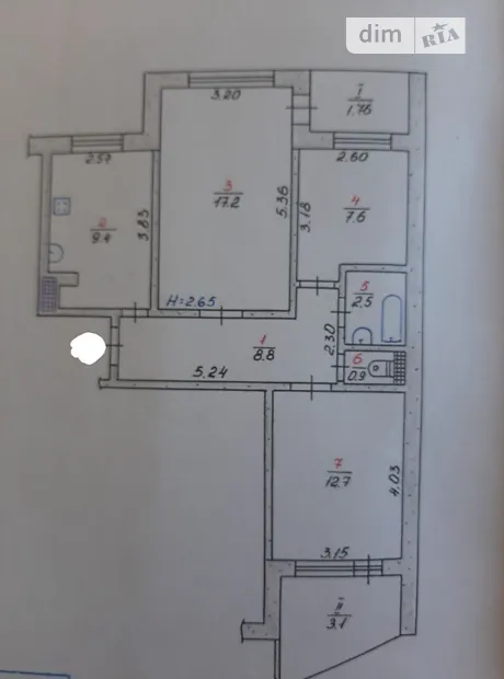 Квартира на просп. Університетський, 48А в Кривому Розі, ID 232239, фото №19