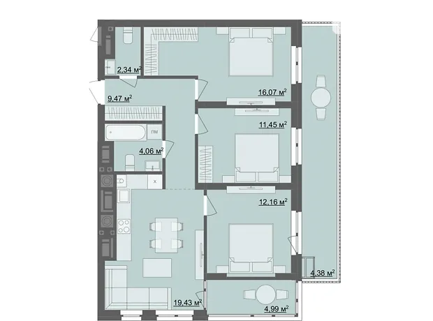 Квартира на бул. Тетерівський, 25 в Житомирі, ID 231584, фото №2