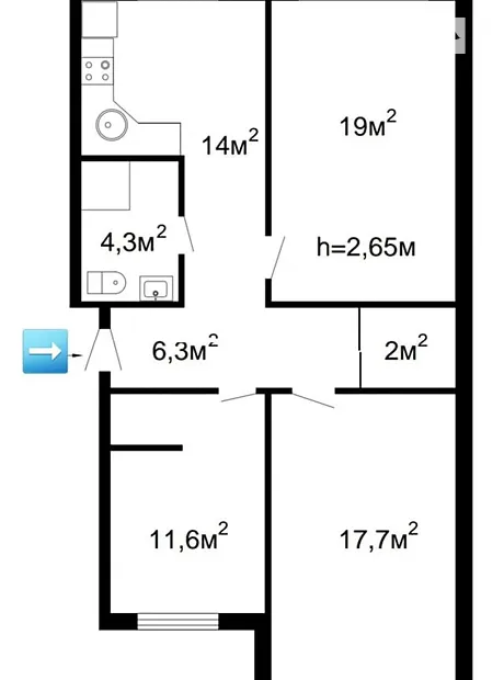 Квартира на вул. Набережна Перемоги, 134 в Дніпрі, ID 182222, фото №16