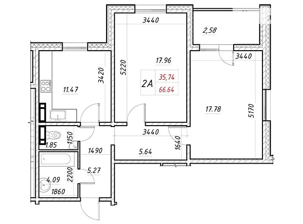 Квартира на вул. Електротехнічна, 43 в Києві, ID 179003, фото №2
