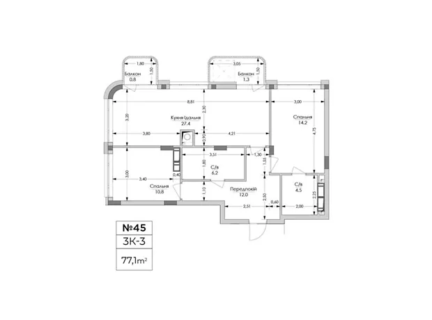 Квартира на вул. В'ячеслава Липинського в Львові, ID 171352, фото №2