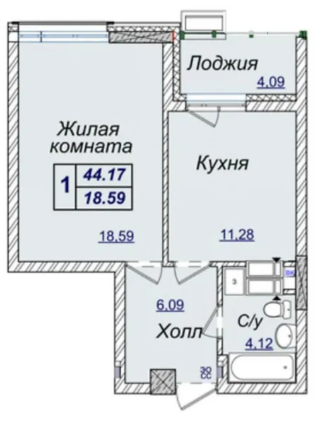 Квартира на вул. Андрія Верхогляда, 17В в Києві, ID 172423, фото №2